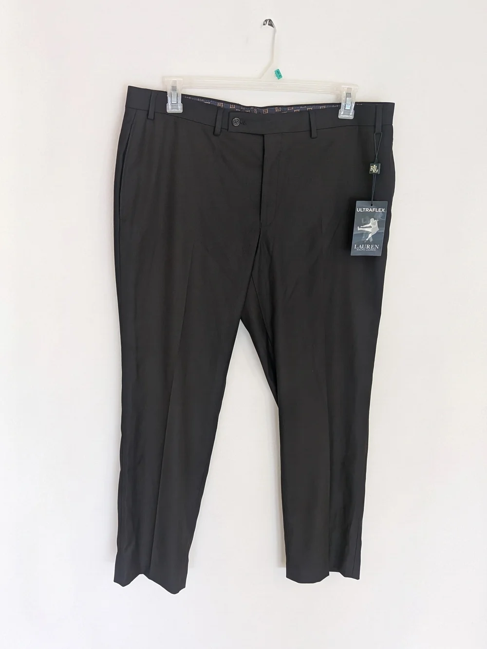 NWT Lauren Ralph Lauren UltraFlex Black Dress Pants 38x30 Stretch Trousers